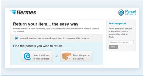 my hermes parcel shop returns|Hermes prepaid returns.